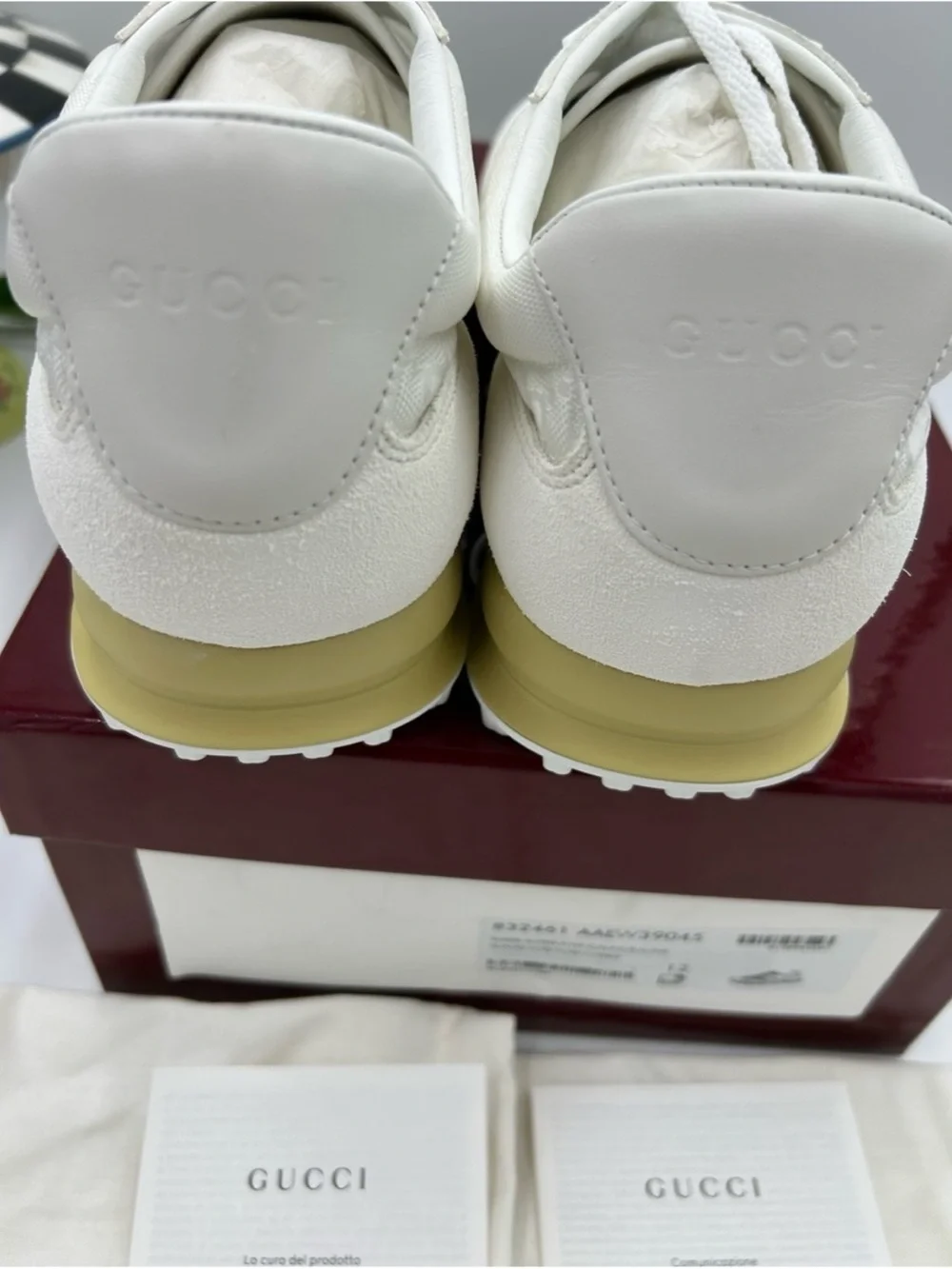 Gucci re-motion GG canvas/suede sneakers size 12 fits 12.5 US made Italy
